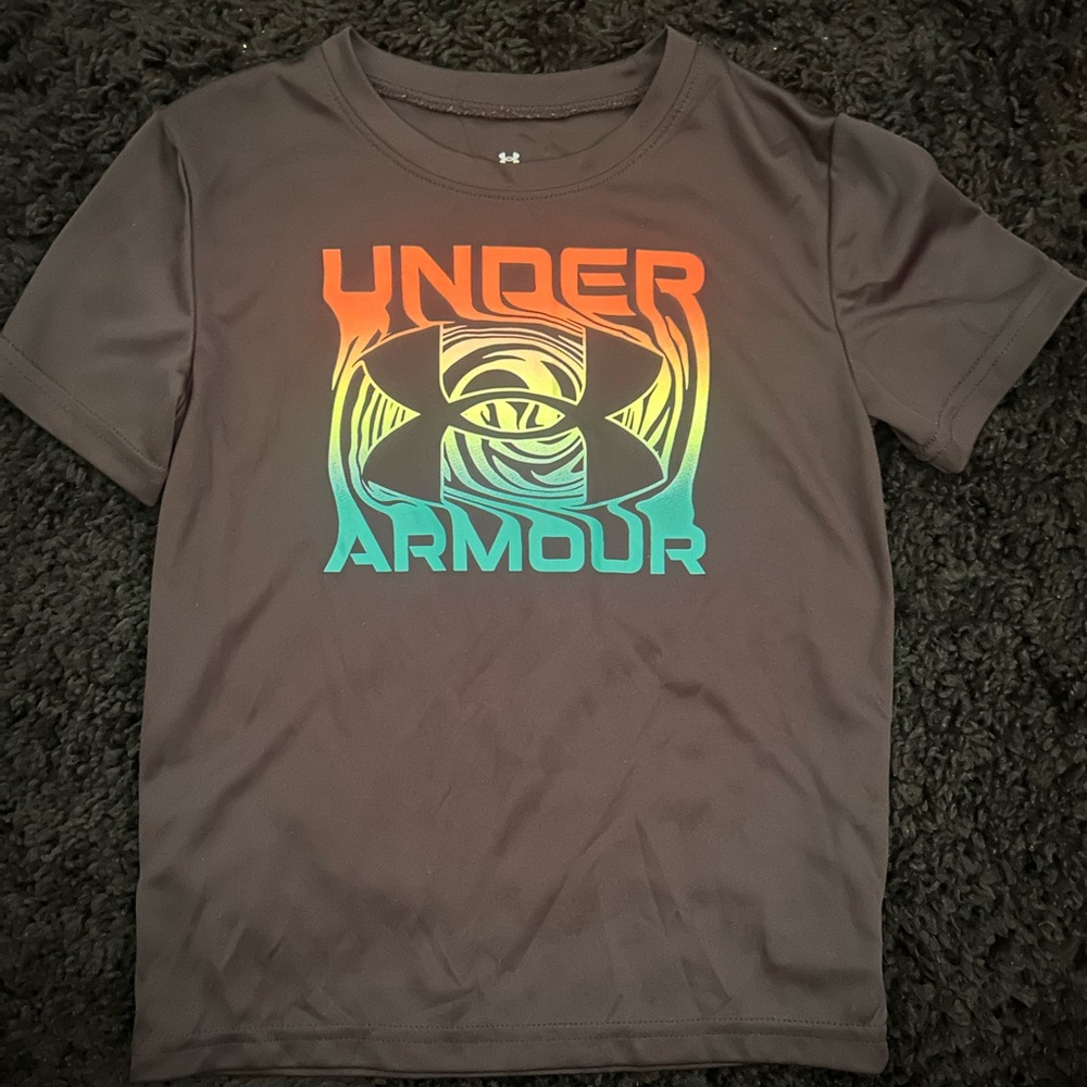 Under Armour Kids Black T-Shirt with Multicolor Logo